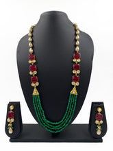 Designer Handcrafted Long Multi Color Jade Beads Necklace For Women B